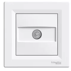   Schneider Electric Asfora EPH3200121 végzáró TV csatlakozóaljzat 1 dB, fehér burkolattal, kerettel, süllyesztett ( EPH3200121 ).