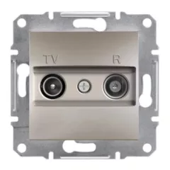   Schneider Electric Asfora EPH3300269 átmenő TV-Rádió csatlakozóaljzat 4 dB, bronz burkolattal. keret nélkül, süllyesztett ( EPH3300269 ).