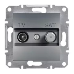   Schneider Electric Asfora EPH3400162 végzáró TV-SAT csatlakozóaljzat 1 dB, acél burkolattal. keret nélkül, süllyesztett ( EPH3400162 ).