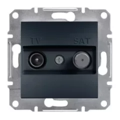   Schneider Electric Asfora EPH3400171 végzáró TV-SAT csatlakozóaljzat 1 dB, antracit burkolattal. keret nélkül, süllyesztett ( EPH3400171 ).
