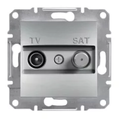   Schneider Electric Asfora EPH3400461 csillagpontos TV-SAT csatlakozóaljzat 1 dB, aluminium burkolattal. keret nélkül, süllyesztett ( EPH3400461 ).