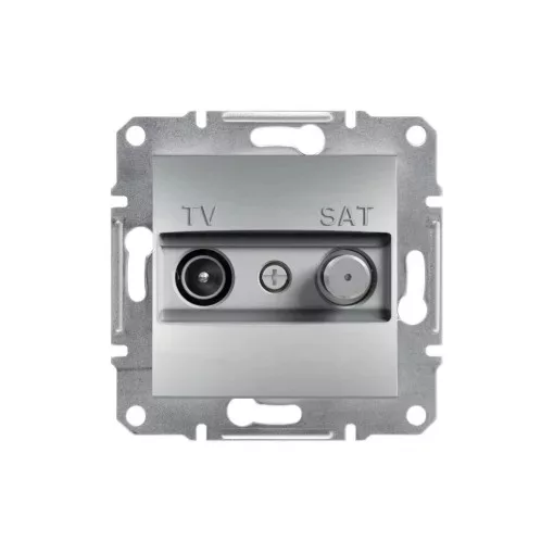 Schneider Electric Asfora EPH3400461 csillagpontos TV-SAT csatlakozóaljzat 1 dB, aluminium burkolattal. keret nélkül, süllyesztett ( EPH3400461 ).