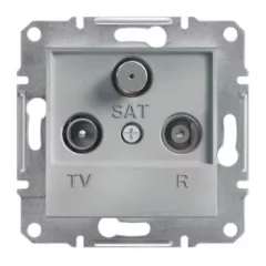   Schneider Electric Asfora EPH3500161 végzáró TV-Rádió-SAT csatlakozóaljzat 1 dB, aluminium burkolattal. keret nélkül, süllyesztett ( EPH3500161 ).