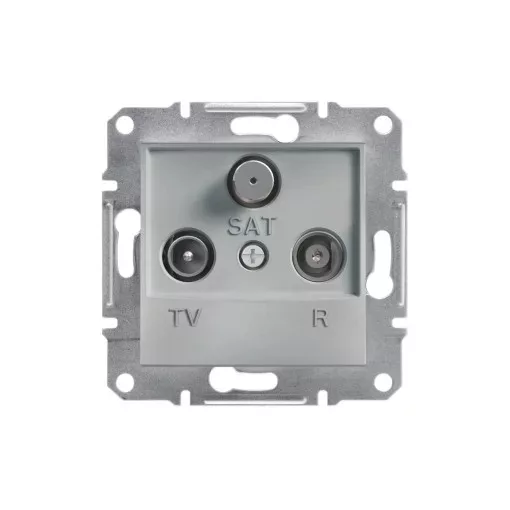 Schneider Electric Asfora EPH3500161 végzáró TV-Rádió-SAT csatlakozóaljzat 1 dB, aluminium burkolattal. keret nélkül, süllyesztett ( EPH3500161 ).