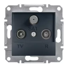   Schneider Electric Asfora EPH3500171 végzáró TV-Rádió-SAT csatlakozóaljzat 1 dB, antracit burkolattal. keret nélkül, süllyesztett ( EPH3500171 ).