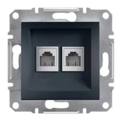  Schneider Electric Asfora EPH4200171 telefoncsatlakozó 2xRJ11, antracit burkolattal, keret nélkül ( EPH4200171 ).