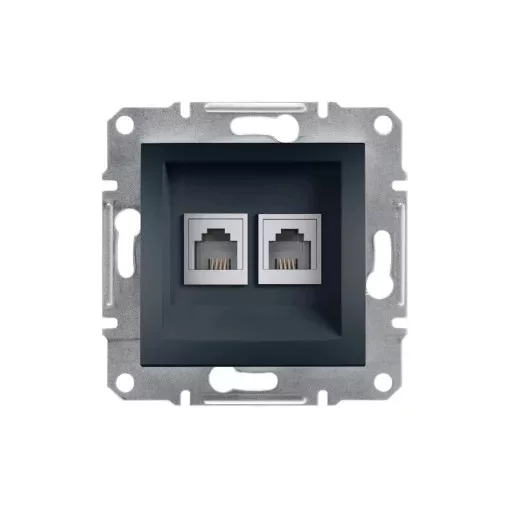 Schneider Electric Asfora EPH4200171 telefoncsatlakozó 2xRJ11, antracit burkolattal, keret nélkül ( EPH4200171 ).
