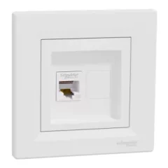   Schneider Electric Asfora EPH4300121 Informatikai csatlakozóaljzat 1xRJ45, Cat5e UTP, fehér burkolattal, kerettel ( EPH4300121 ).
