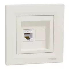   Schneider Electric Asfora EPH4300123 Informatikai csatlakozóaljzat 1xRJ45, Cat5e UTP, bézs burkolattal, kerettel ( EPH4300123 ).