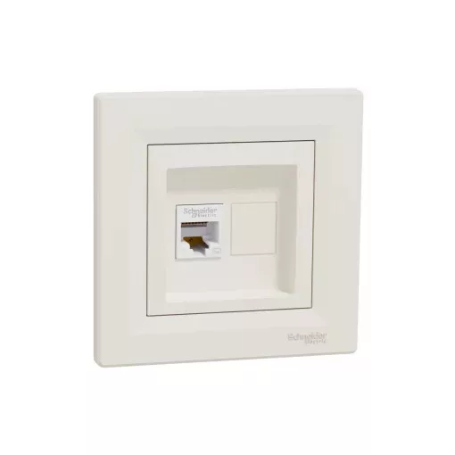 Schneider Electric Asfora EPH4300123 Informatikai csatlakozóaljzat 1xRJ45, Cat5e UTP, bézs burkolattal, kerettel ( EPH4300123 ).