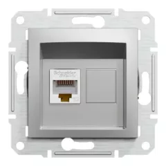   Schneider Electric Asfora EPH4300161 Informatikai csatlakozóaljzat 1xRJ45, Cat5e UTP, aluminium burkolattal, keret nélkül ( EPH4300161 ).
