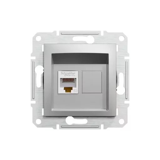 Schneider Electric Asfora EPH4300161 Informatikai csatlakozóaljzat 1xRJ45, Cat5e UTP, aluminium burkolattal, keret nélkül ( EPH4300161 ).