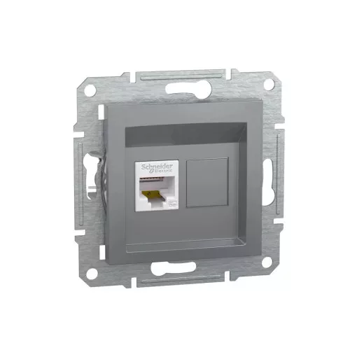 Schneider Electric Asfora EPH4300162 Informatikai csatlakozóaljzat 1xRJ45, Cat5e UTP, acél burkolattal, keret nélkül ( EPH4300162 ).