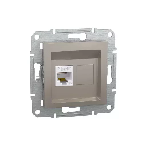 Schneider Electric Asfora EPH4300169 Informatikai csatlakozóaljzat 1xRJ45, Cat5e UTP, bronz burkolattal, keret nélkül ( EPH4300169 ).
