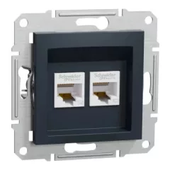   Schneider Electric Asfora EPH4400171 Informatikai csatlakozóaljzat 2xRJ45, Cat5e UTP, antracit burkolattal, keret nélkül ( EPH4400171 ).