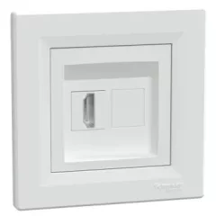   Schneider Electric Asfora EPH4500121 HDMI aljzat, fehér burkolattal, kerettel