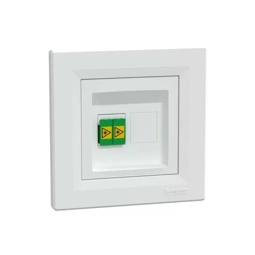 Schneider Electric Asfora EPH4600121 Optikai csatlakozó LC APC duplex, fehér burkolattal, kerettel