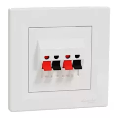   Schneider Electric Asfora EPH5700121 sztereó hangszóró-csatlakozóaljzat 4 db kivezetéssel fehér burkolattal, kerettel, süllyesztett ( EPH5700121 ).