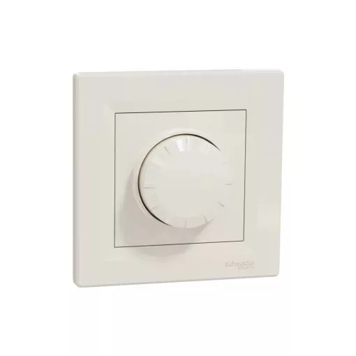 Schneider Electric Asfora EPH6800123 forgatógombos fényerőszabályzó (dimmer) LED-hez, 3-370W rezisztív és kapacitív, 0-200W LED, bézs burkolattal, kerettel, süllyesztett 230V ( EPH6800123 )
