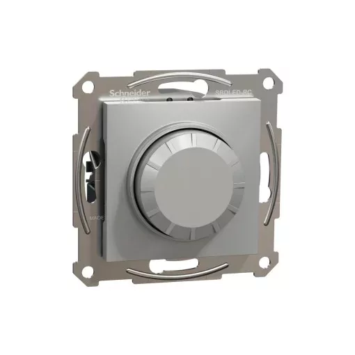 Schneider Electric Asfora EPH6800161 forgatógombos fényerőszabályzó (dimmer) LED-hez, 3-370W rezisztív és kapacitív, 0-200W LED, alumínium burkolattal, keret nélkül, süllyesztett 230V ( EPH6800161 )