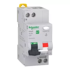   Schneider Electric EASY9 PRO EZ9D55625 Áramvédős kismegszakító (Kombi Fi-relé) 1P+N, C karakterisztika, 25A, 30mA, 6kA, A osztály (R9D31225 kiváltója)