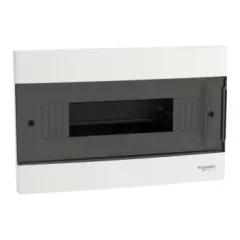   Schneider Electric Easy9 EU EZ9EUA112 műanyag kiselosztó 12 modul, 1 sor, PE+N sínnel,  füstszínű ajtóval, IP40 (zárt ajtóval), süllyesztett - méret 185x285x96,5 mm
