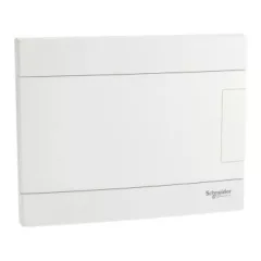   Schneider Electric Easy9 EU EZ9EUB108 műanyag kiselosztó 8 modul, 1 sor, PE+N sínnel,  teli ajtóval, IP40 (zárt ajtóval), süllyesztett - méret 170x215x96,5 mm