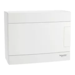   Schneider Electric Easy9 EU EZ9EUD108 műanyag kiselosztó 8 modul, 1 sor, PE+N sínnel,  teli ajtóval, IP40 (zárt ajtóval), falon kívüli - méret 170x215x96,5 mm