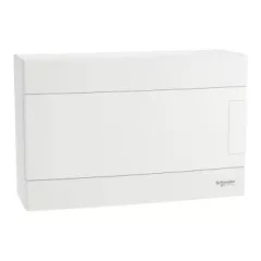   Schneider Electric Easy9 EU EZ9EUD112 műanyag kiselosztó 12 modul, 1 sor, PE+N sínnel,  teli ajtóval, IP40 (zárt ajtóval), falon kívüli - méret 185x285x96,5 mm