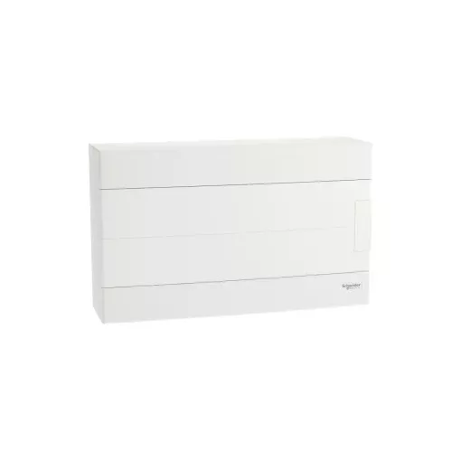 Schneider Electric Easy9 EU EZ9EUD118 műanyag kiselosztó 18 modul, 1 sor, PE+N sínnel,  teli ajtóval, IP40 (zárt ajtóval), falon kívüli - méret 221x364x103 mm ( EZ9EUD118 )