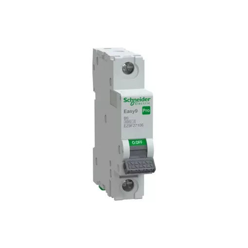 Schneider Electric EASY9 PRO EZ9F27106 Kismegszakító 1P, 6A, B karakterisztika, 6 kA (R9F04106 kiváltója)