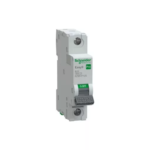 Schneider Electric EASY9 PRO EZ9F27125 Kismegszakító 1P, 25A, B karakterisztika, 6 kA (R9F04125 kiváltója)