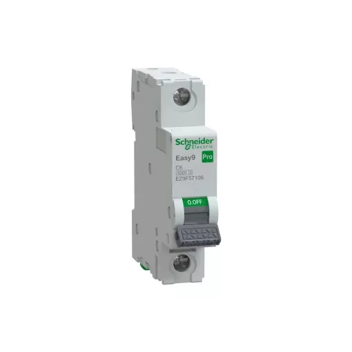 Schneider Electric EASY9 PRO EZ9F57106 Kismegszakító 1P, 6A, C karakterisztika, 6 kA (R9F14106 kiváltója)