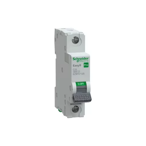 Schneider Electric EASY9 PRO EZ9F57125 Kismegszakító 1P, 25A, C karakterisztika, 6 kA (R9F14125 kiváltója)