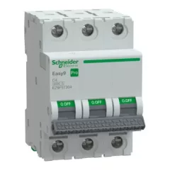  Schneider Electric EASY9 PRO EZ9F57304 Kismegszakító 3P, 4A, C karakterisztika, 6 kA