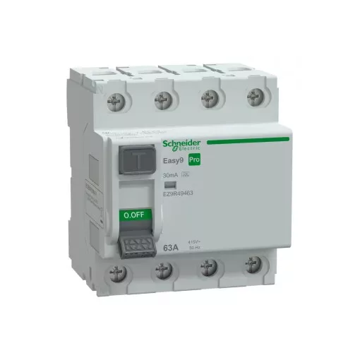 Schneider Electric EASY9 PRO EZ9R49463 áram-védőkapcsoló (Fi-relé) A osztály, 4P, 63A, 30mA
