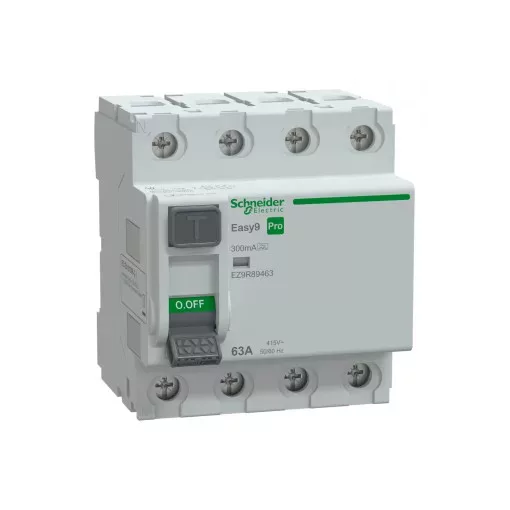 Schneider Electric EASY9 PRO EZ9R89463 áram-védőkapcsoló (Fi-relé) A osztály, 4P, 63A, 300mA