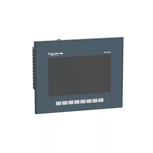 Schneider Electric HMIGTO3510FC Harmony GTO általános HMI panel, 7", 800x480 WVGA, 8 funkciógombbal, lakkozott
