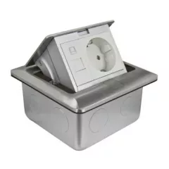   Schneider Electric INS52172 UNICA SYSTEM+ Padlócsatlakozó S, négyzet, 2P+F és 1xRJ45 aljzattal