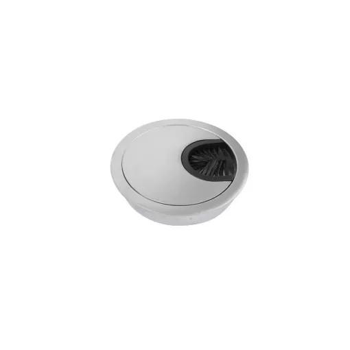 Schneider Electric INS61213 UNICA SYSTEM+ Bútorba süllyeszthető fém kábelkivezető, 60 mm, eloxált alu, kefés nyílással