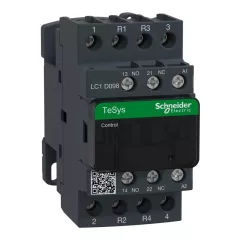   Schneider Electric, TeSys D, LC1D098U7, Mágneskapcsoló, 20A (400V, AC1), 4 pólus, 2 Záró + 2 Nyitó főérintkező, 240V AC 50/60 Hz vezerlés, csavaros csatlakozás, TeSys D (Schneider LC1D098U7)