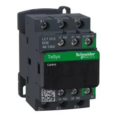   Schneider LC1D12EHE, Tesys D Green mágneskapcsoló, 5.5kW/12A (400V, AC3), 48..130V AC/DC vezerlés, 1Z+1Ny, csavaros csatlakozás