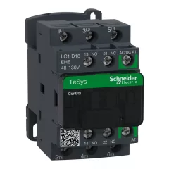   Schneider LC1D18EHE, Tesys D Green mágneskapcsoló, 7.5kW/18A (400V, AC3), 48..130V AC/DC vezerlés, 1Z+1Ny, csavaros csatlakozás