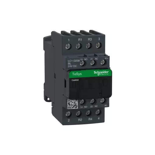 Schneider Electric LC1D258BL Kisfogy. DC mágneskapcsoló, 40A (AC1), csavaros csatlakozás 2Z+2NY pólus