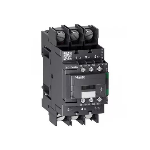 Schneider Electric LC1D40A6EHE TeSys D mágneskapcsoló 3P 40A AC3 NO+NC 48-130V ACDC LUGS