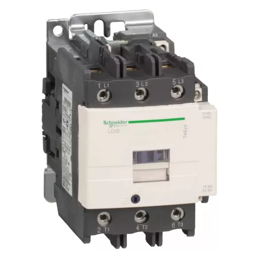 Schneider Electric, TeSys D, LC1D80E7, Mágneskapcsoló, 37kW/80A (400V, AC3), 48V AC 50/60 Hz vezerlés, 1Z+1Ny, csavaros csatlakozás, TeSys D (Schneider LC1D80E7)