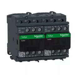   Schneider Electric, Forgásirányváltó magneskapcsoló, 5,5kW/12A (400V, AC3), 24V DC vezerlés, 1Z+1Ny, csavaros csatlakozás, TeSys D (Schneider LC2D12BD)