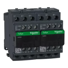   Schneider Electric, Forgásirányváltó magneskapcsoló, 11kW/25A (400V, AC3), 24V DC vezerlés, 1Z+1Ny, csavaros csatlakozás, TeSys D (Schneider LC2D25BD)