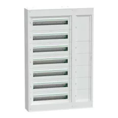   Schneider Electric PrismaSeT S LVSSD724 fém maszkolt szekrény 168 modul 7 sor, kábelvezető csatornával, falon kívüli, IP30 (IP41 ajtóval, külön rendelhető), védőföld és nulla sínnel - Méretek : 1258x820x191mm