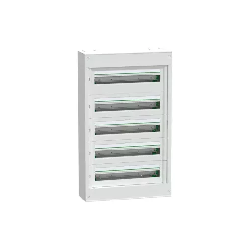 Schneider Electric PrismaSeT S LVSST524 fém maszkolt szekrény 120 modul 5 sor, falon kívüli, IP30 (IP41 ajtóval, külön rendelhető), védőföld és nulla sínnel - Méretek : 958x507x191mm